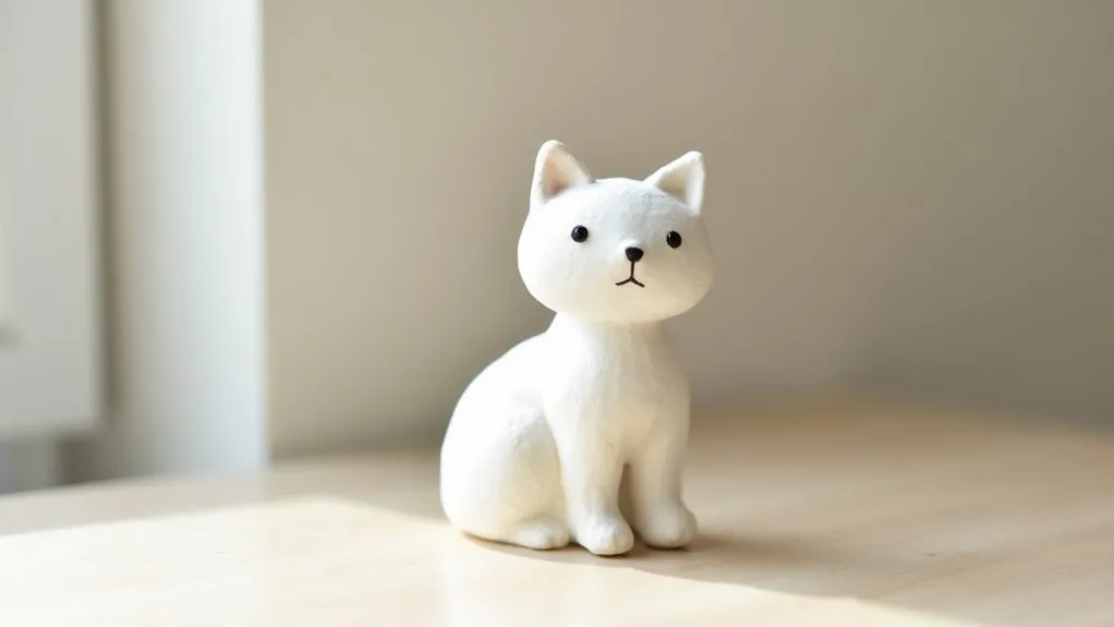 adorable white cat character