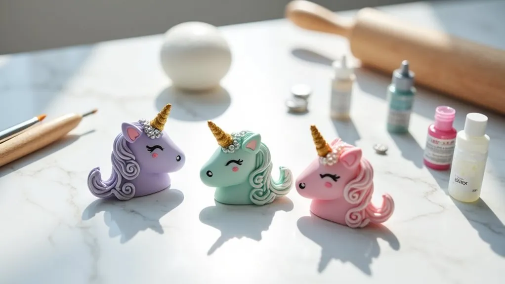 colorful handmade unicorn magnets
