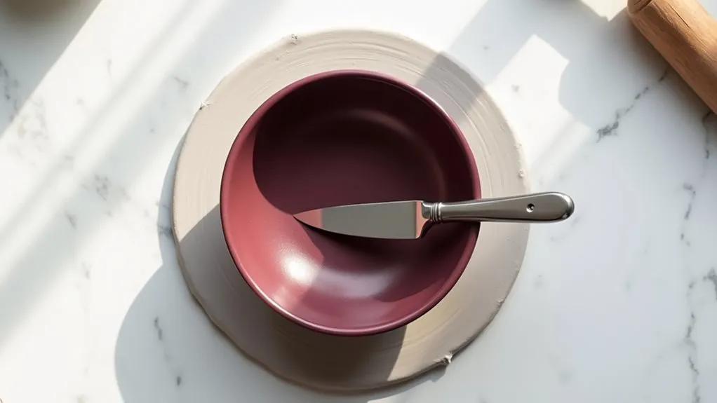 cut circle around bowl