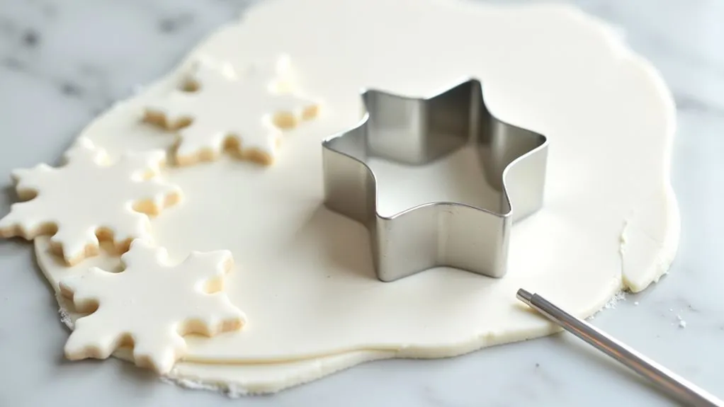 cut out snowflake shapes