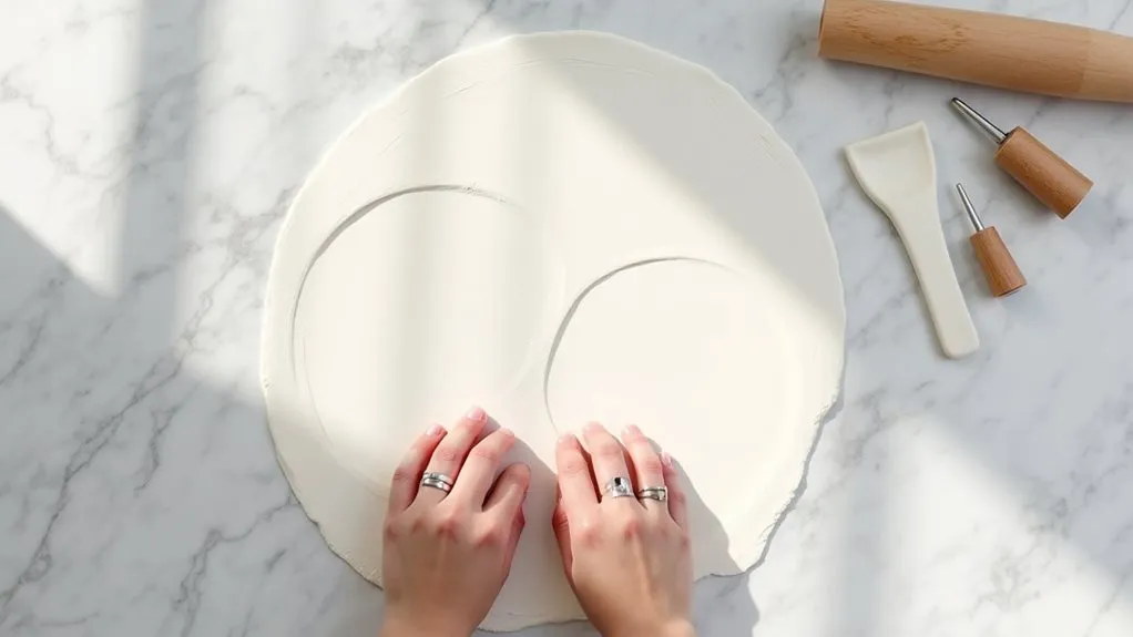 cut shapes from clay