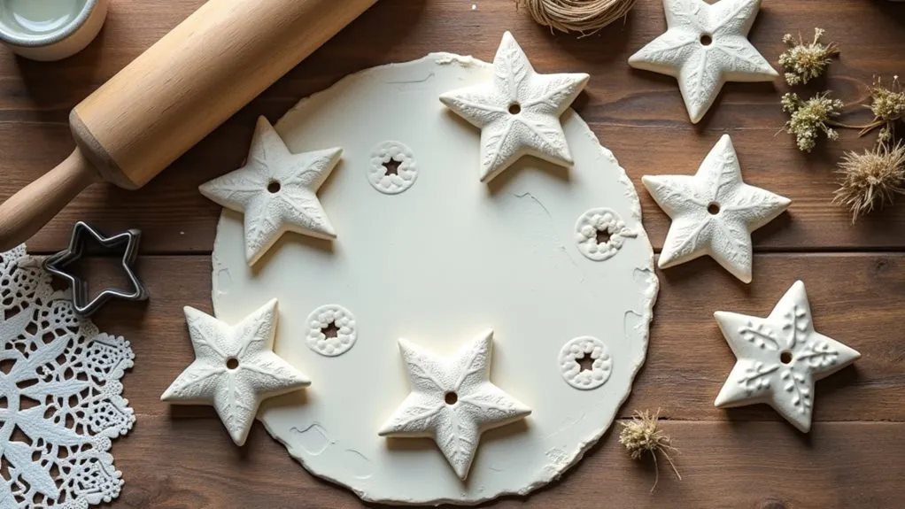 decorative embossed star motifs