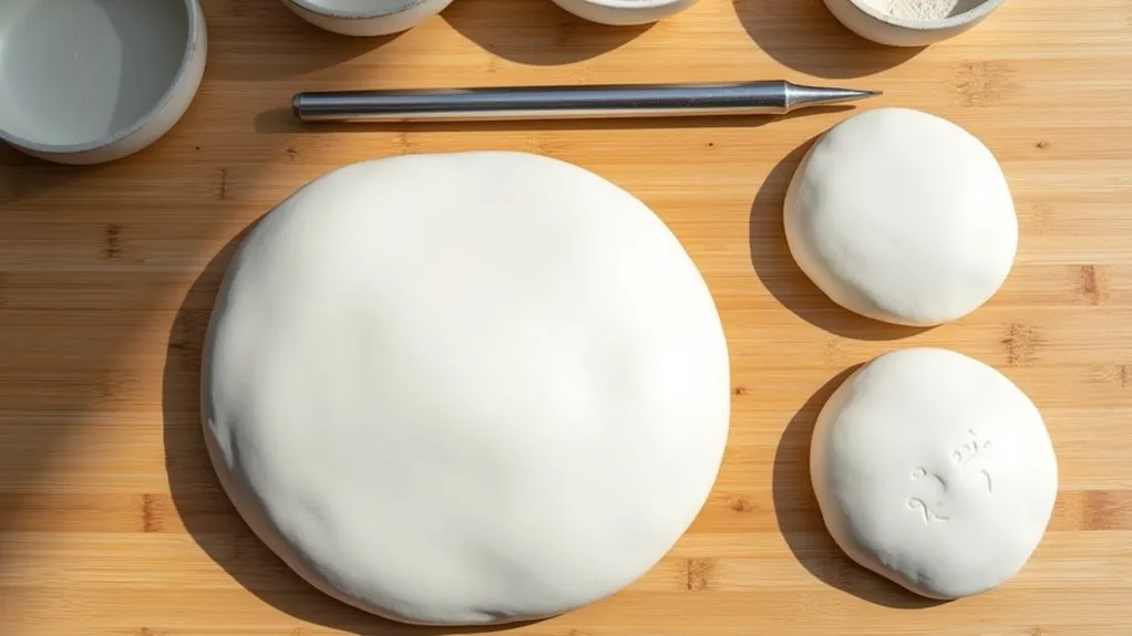 divide clay into pieces