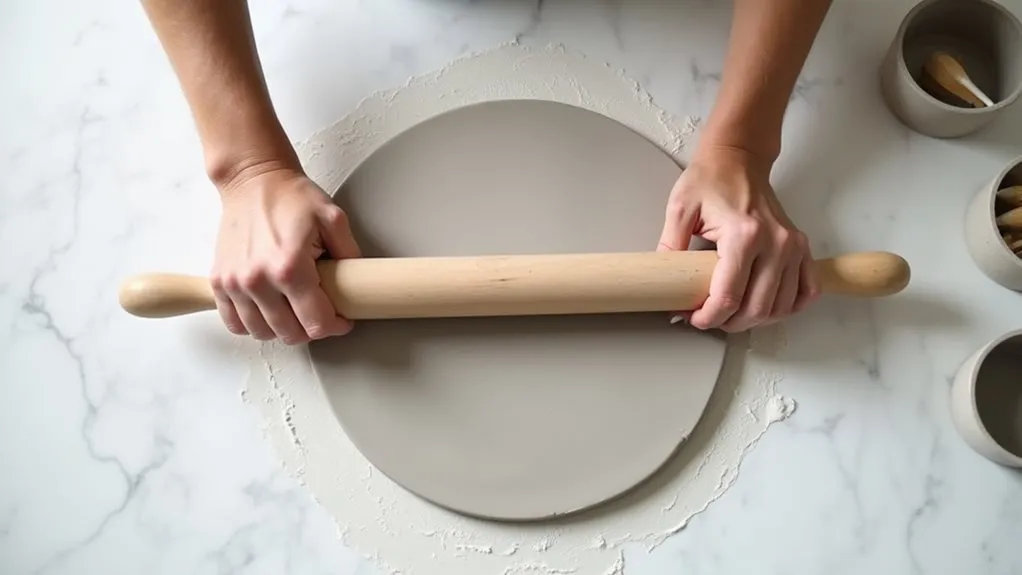 flatten the clay evenly