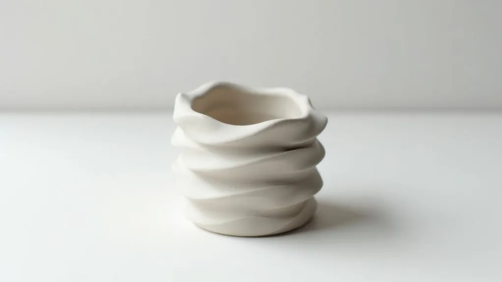 form clay into waves