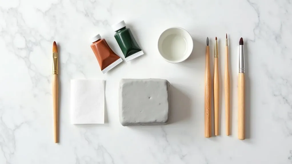 gather clay sculpting materials