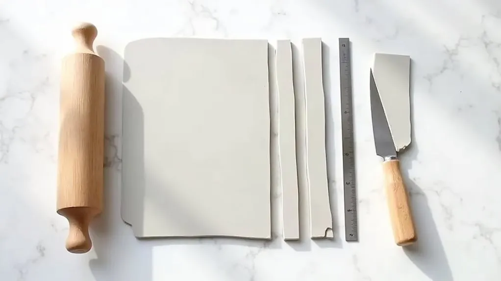 roll clay into strips