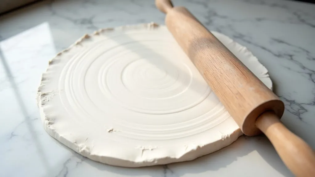 roll clay to desired thickness