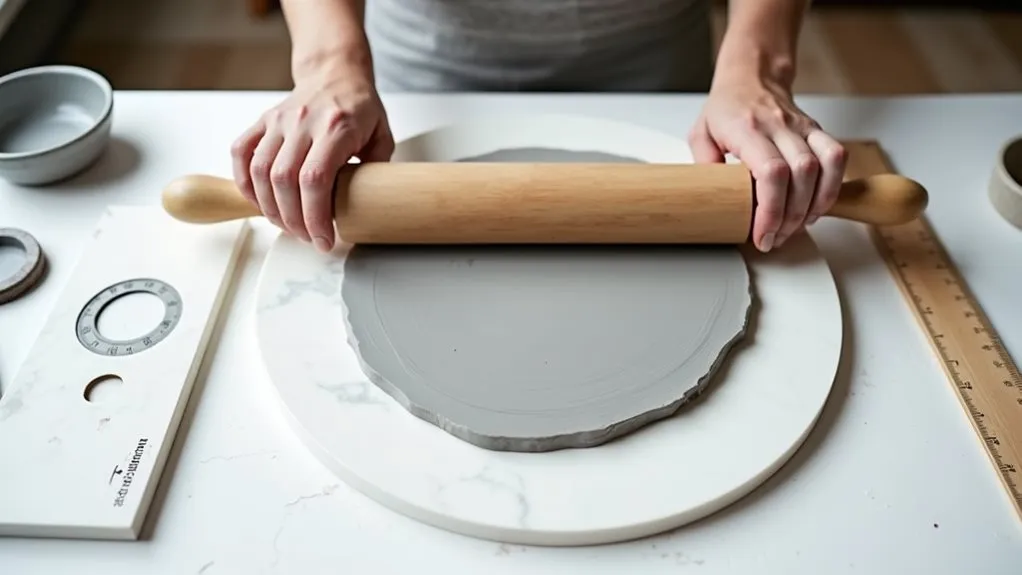 shape clay into circle