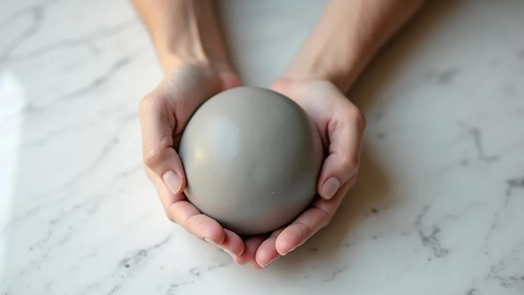 shape clay into sphere