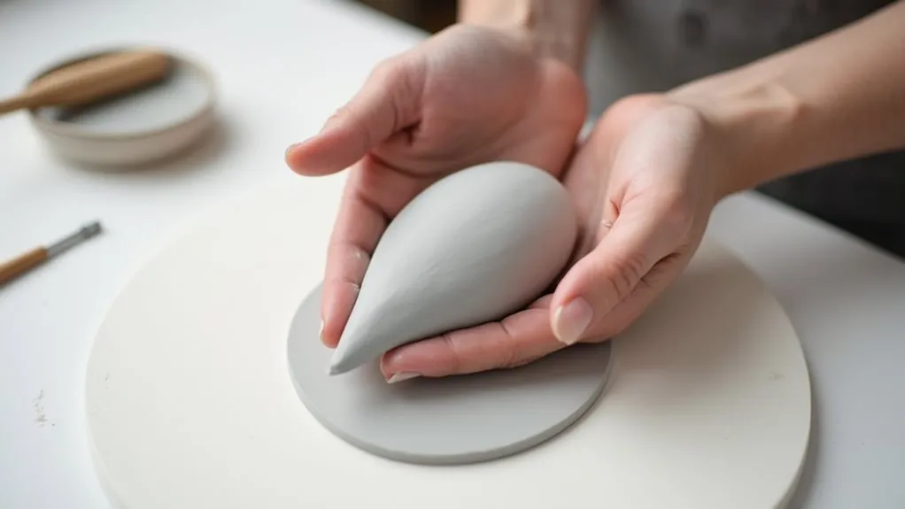 teardrop shaped clay creation