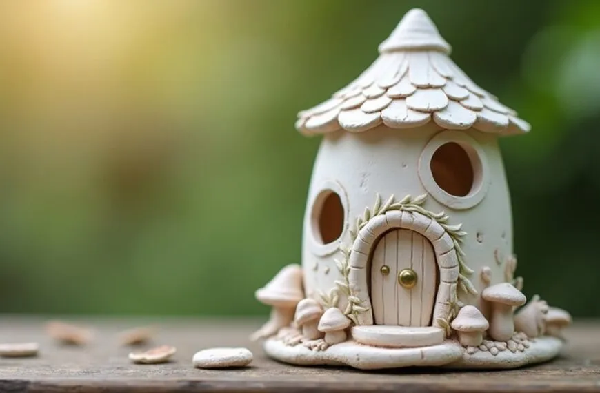 whimsical clay fairy houses