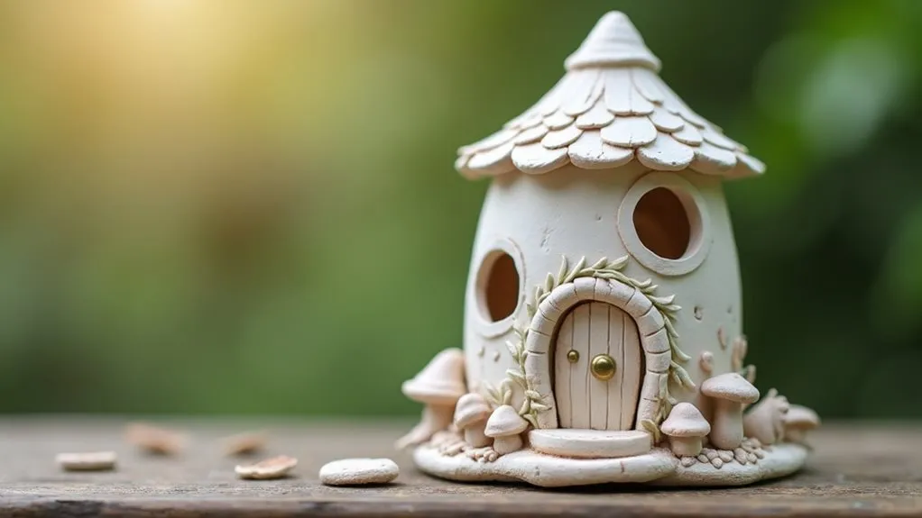 whimsical clay fairy houses
