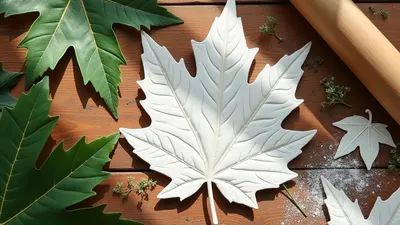imprinted clay leaf designs