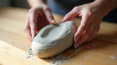 shape clay into oval