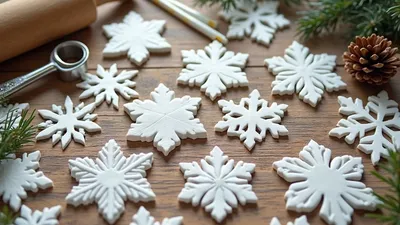 snowflakes drying naturally outside